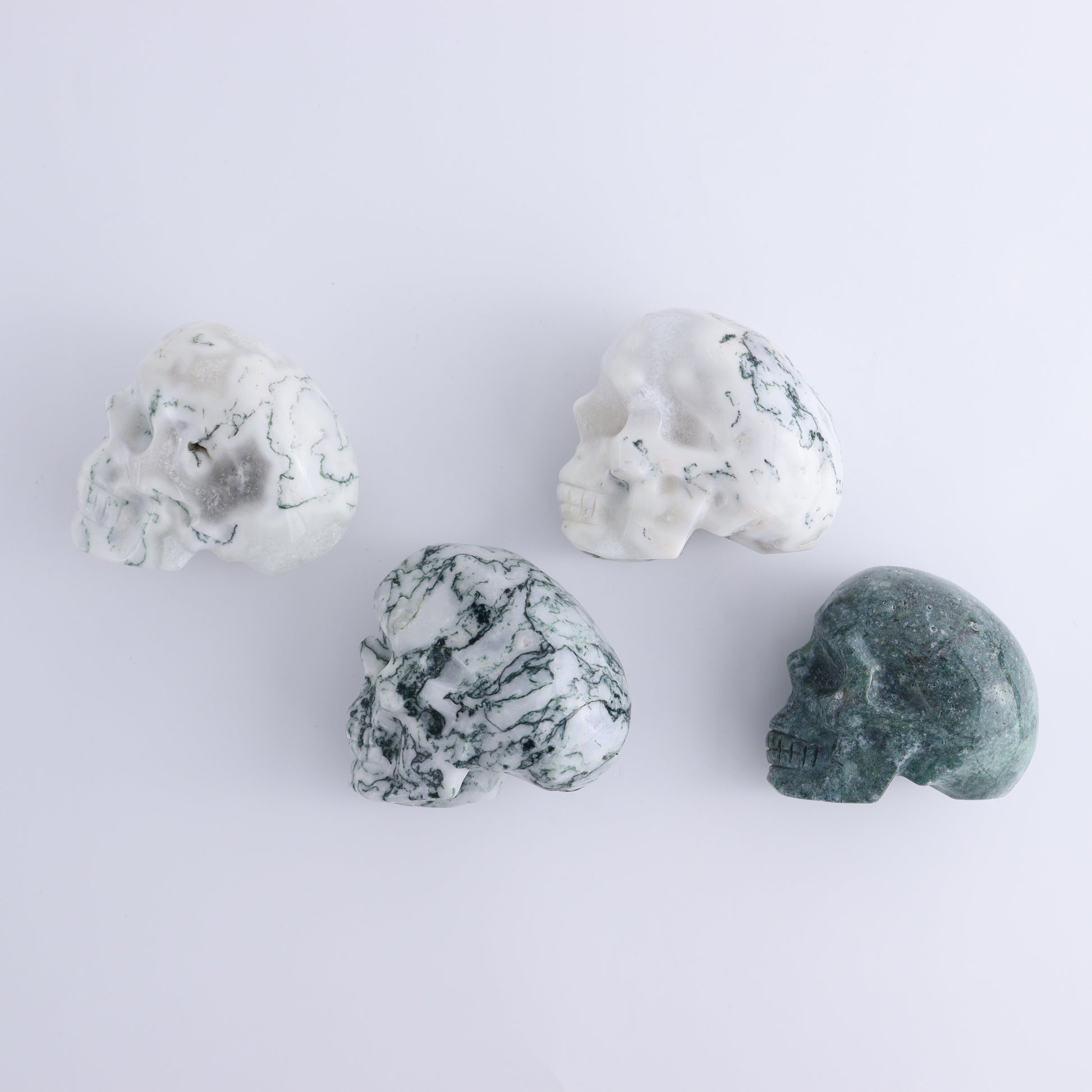 Moss Agate Skulls 4 - Expert Wholesale and Supplier of Wholesale Crystals & Bulk Gemstones, ["China","Moss Agate","Skulls"]