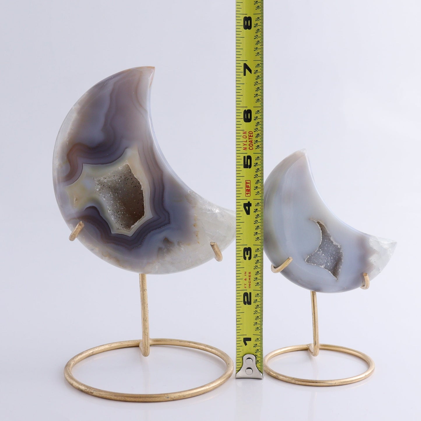 Agate Moons with Stand Set of 6 - Expert Wholesale and Supplier of Wholesale Crystals & Bulk Gemstones, ["Agate","Brazil","moons"]