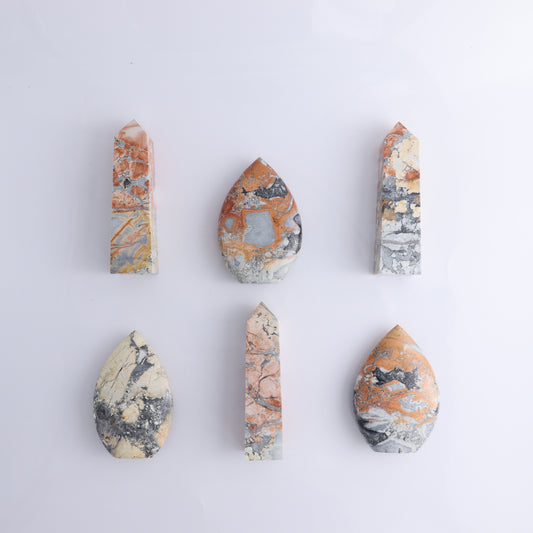 Maligano Jasper Mixed Set of 6 - Expert Wholesale and Supplier of Wholesale Crystals & Bulk Gemstones, ["Freeforms","Indonesia","Maligno Jasper","Towers"]
