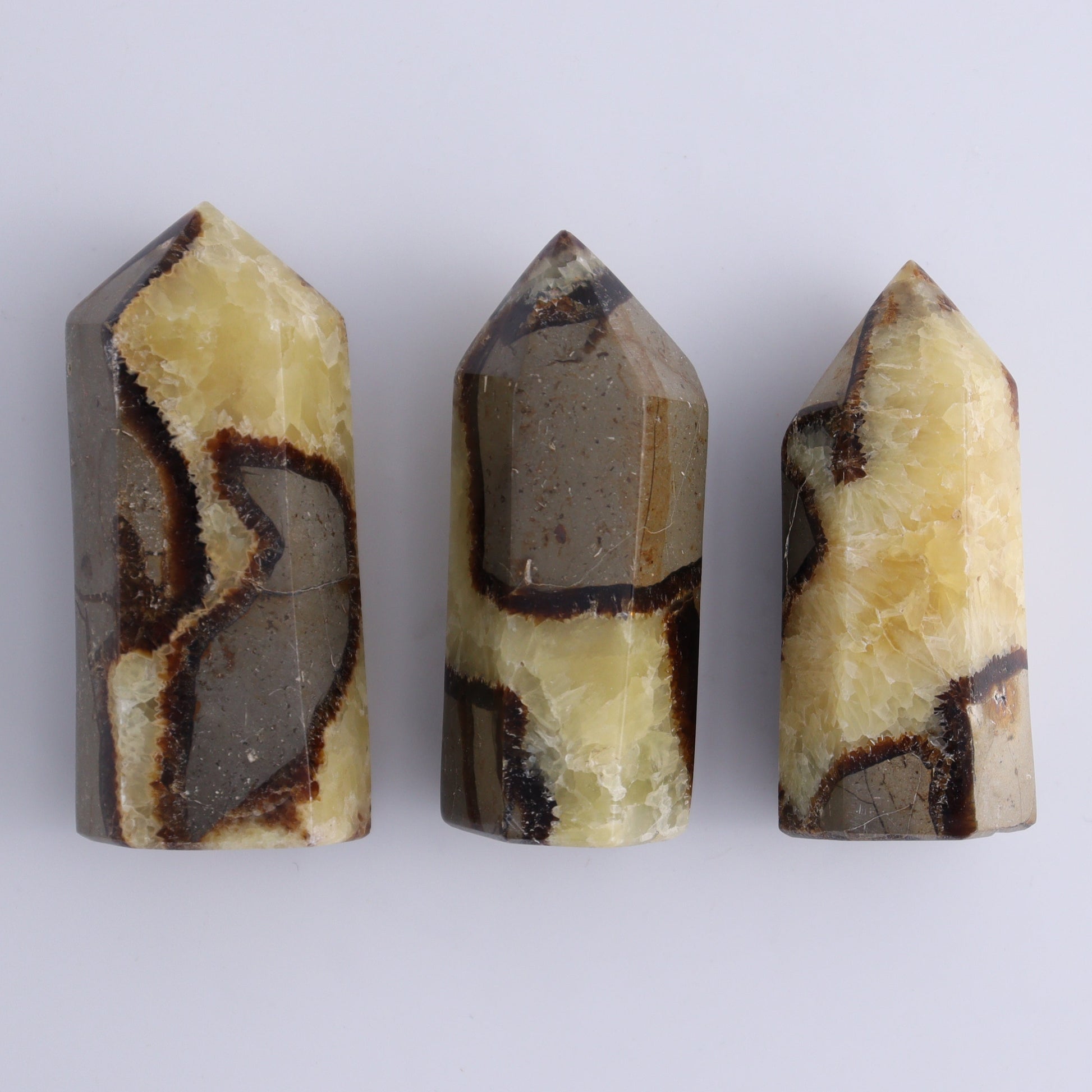 Septarian Towers Set of 9 - Expert Wholesale and Supplier of Wholesale Crystals & Bulk Gemstones, ["Madagascar","Septarian","Towers"]