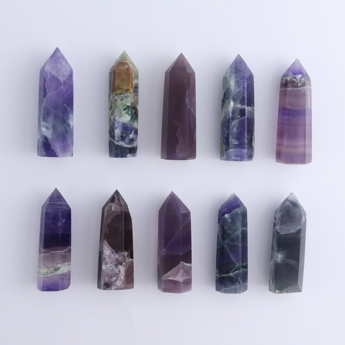 Lavender Fluorite Towers Set of 10