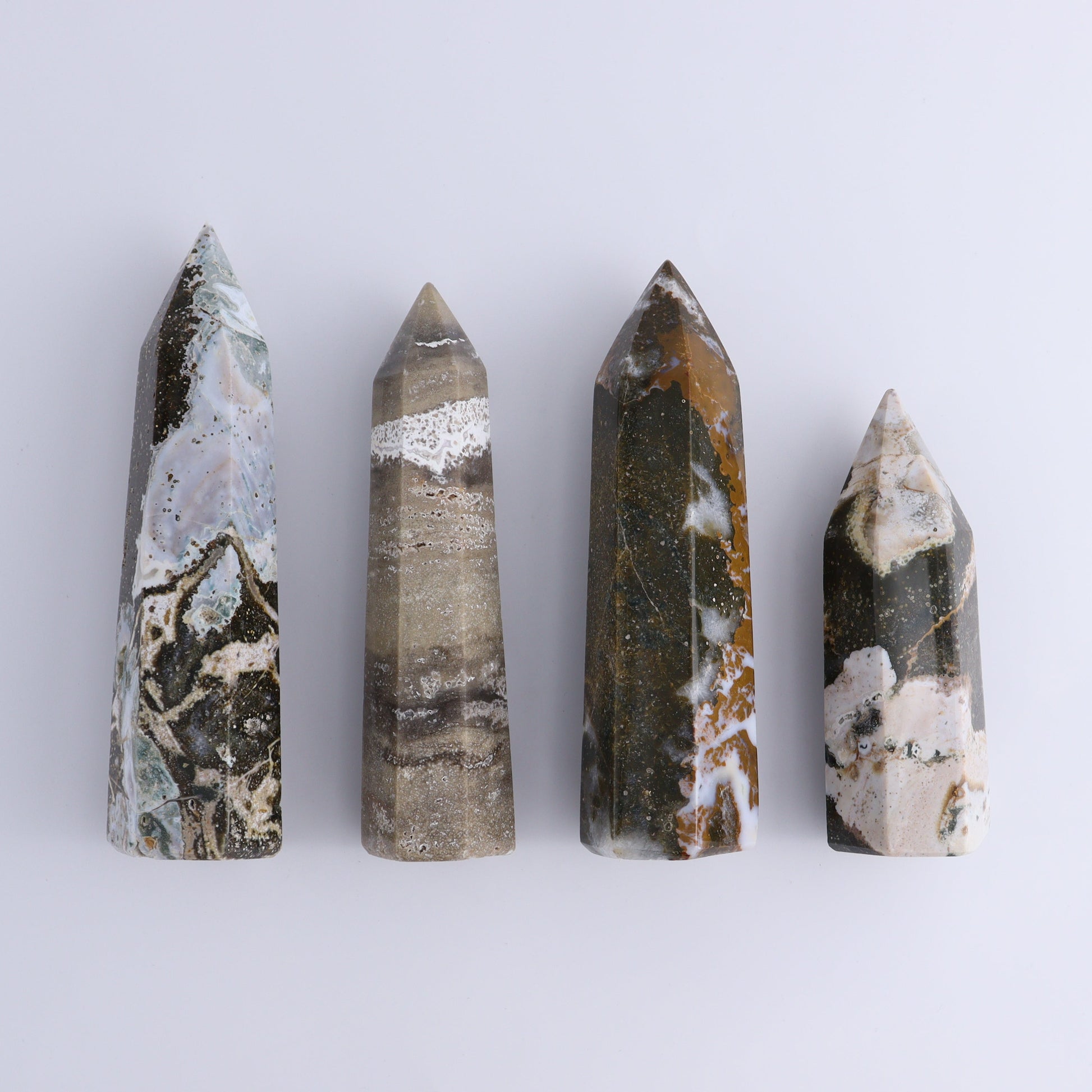 Ocean Jasper Towers Set of 4 - Expert Wholesale and Supplier of Wholesale Crystals & Bulk Gemstones, ["Freeforms","jasper","Ocean Jasper"]