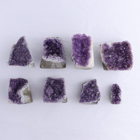 Uruguay Amethyst Cut Base Set of 8 - Expert Wholesale and Supplier of Wholesale Crystals & Bulk Gemstones, ["Amethyst","Cut Base","Uruguay"]