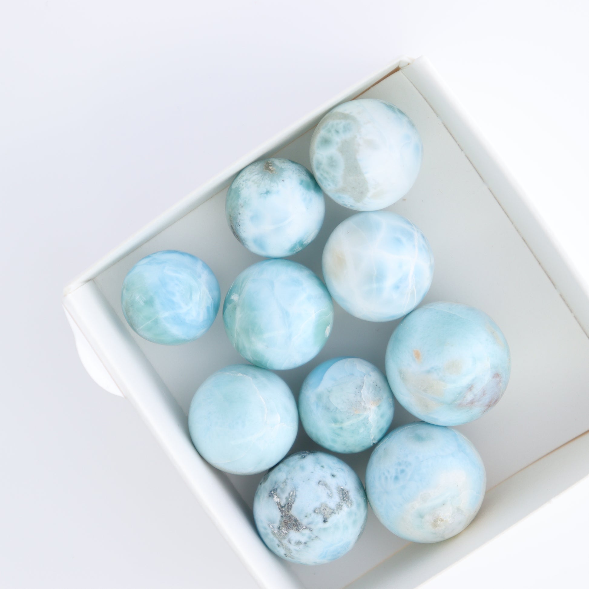 Larimar Spheres Set of 10 - Expert Wholesale and Supplier of Wholesale Crystals & Bulk Gemstones, ["Larimar","Spheres"]