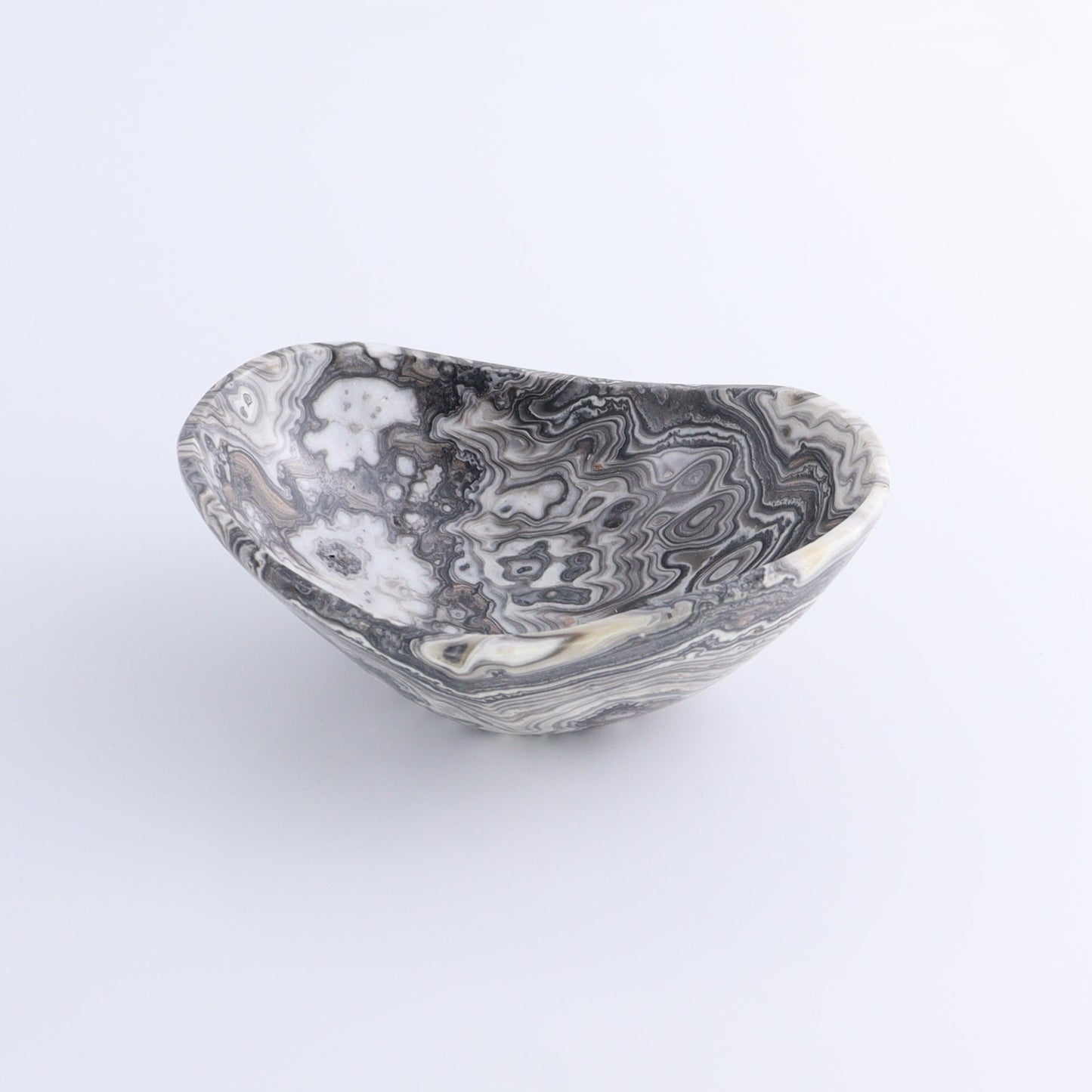 One Mexican Onyx/Calcite Black Zebra Small Oval Bowl - Expert Wholesale and Supplier of Wholesale Crystals & Bulk Gemstones, ["bowl","Bowls","Calcite","Catalog Onyx","Decorative Dish","Mexico","onyx"]