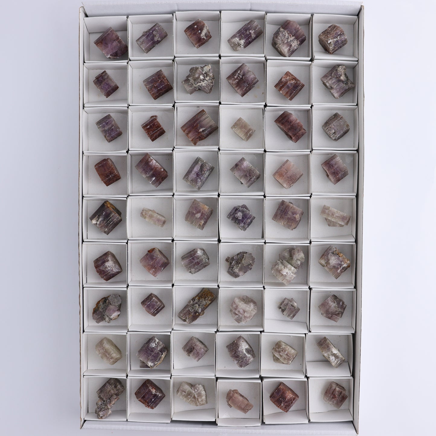 Purple Aragonite Set of 54 - Expert Wholesale and Supplier of Wholesale Crystals & Bulk Gemstones, ["aragonite","Purple Aragonite","Spain"]