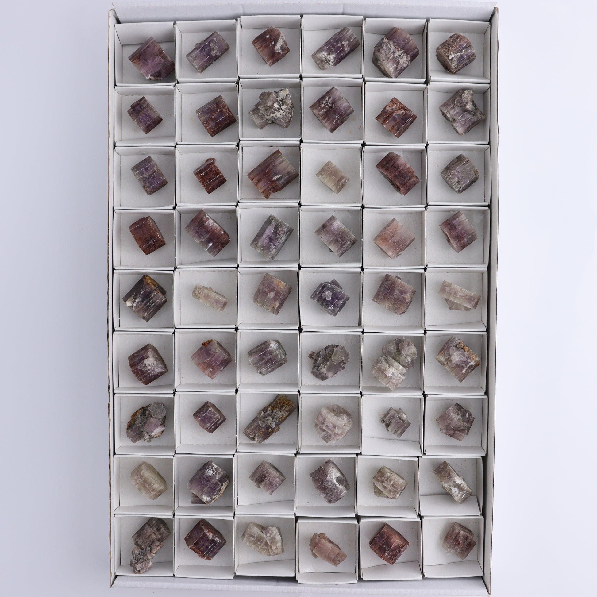 Purple Aragonite Set of 54 - Expert Wholesale and Supplier of Wholesale Crystals & Bulk Gemstones, ["aragonite","Purple Aragonite","Spain"]
