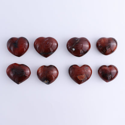 Carnelian Hearts Set of 8 - Expert Wholesale and Supplier of Wholesale Crystals & Bulk Gemstones, ["carnelian","Hearts","Madagascar"]