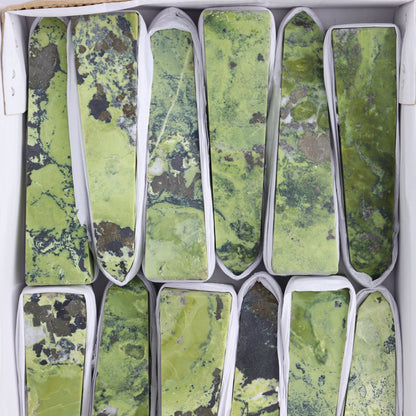 Serpentine Obelisk Set of 13 - Expert Wholesale and Supplier of Wholesale Crystals & Bulk Gemstones, ["Obelisk","Peru","serpentine"]