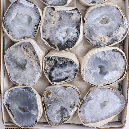 Trancas Geodes Set of 12 - Expert Wholesale and Supplier of Wholesale Crystals & Bulk Gemstones, ["flat","Flats","Geodes","Trancas"]