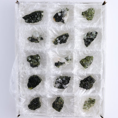 Epidote Set of 15 - Expert Wholesale and Supplier of Wholesale Crystals & Bulk Gemstones, ["epidote","flat","Flats"]