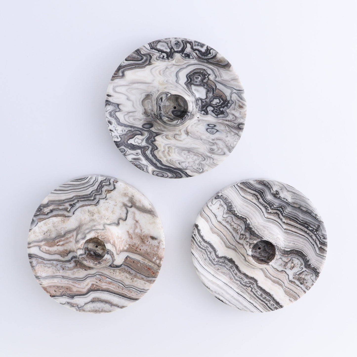 One Palo Santo/Incense/Candle Holder Mexican Onyx/Calcite White Zebra - Expert Wholesale and Supplier of Wholesale Crystals & Bulk Gemstones, ["Calcite","Candle Holder","Catalog Onyx","Incense holders","Mexico","onyx","Palo Santo Holder"]