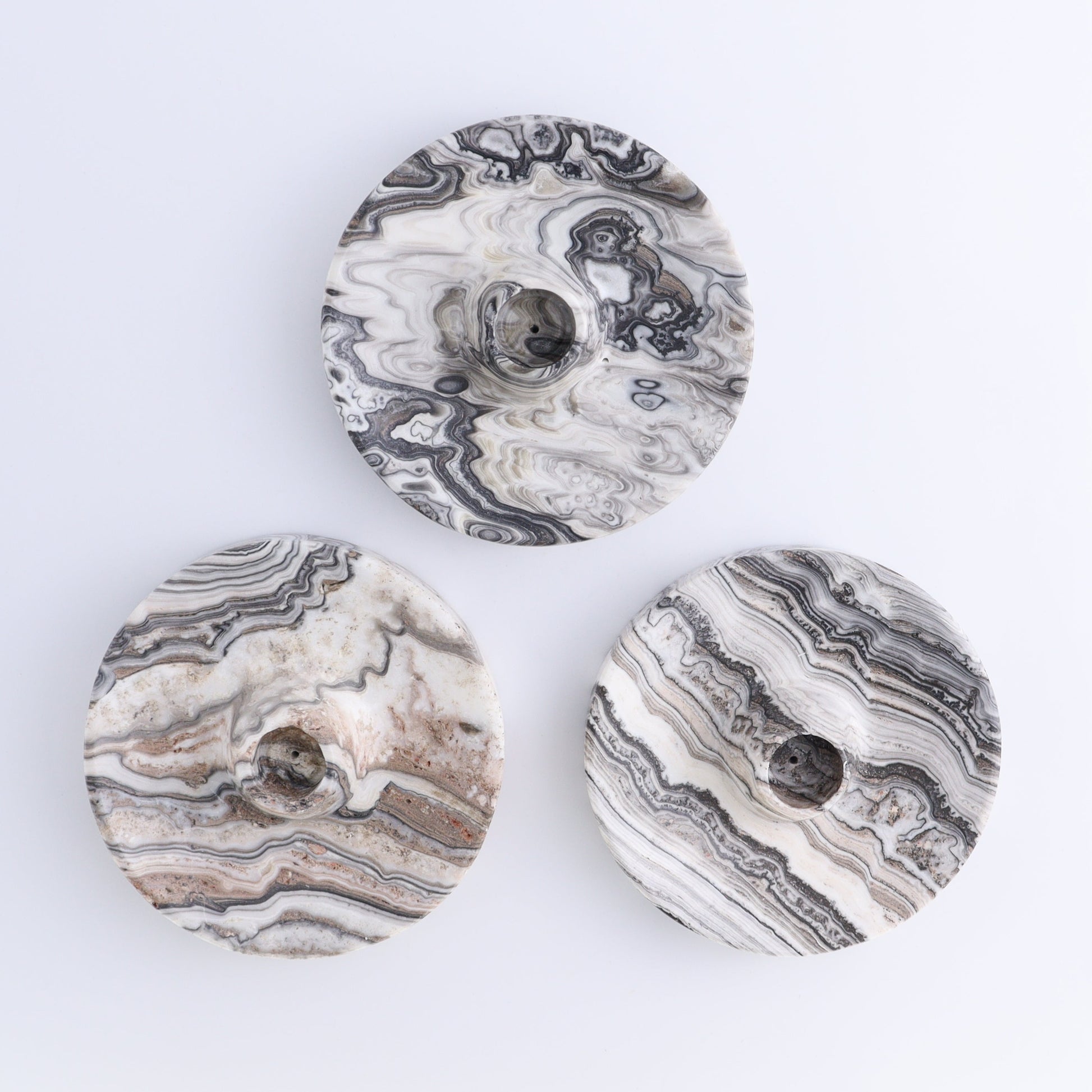 One Palo Santo/Incense/Candle Holder Mexican Onyx/Calcite White Zebra - Expert Wholesale and Supplier of Wholesale Crystals & Bulk Gemstones, ["Calcite","Candle Holder","Catalog Onyx","Incense holders","Mexico","onyx","Palo Santo Holder"]