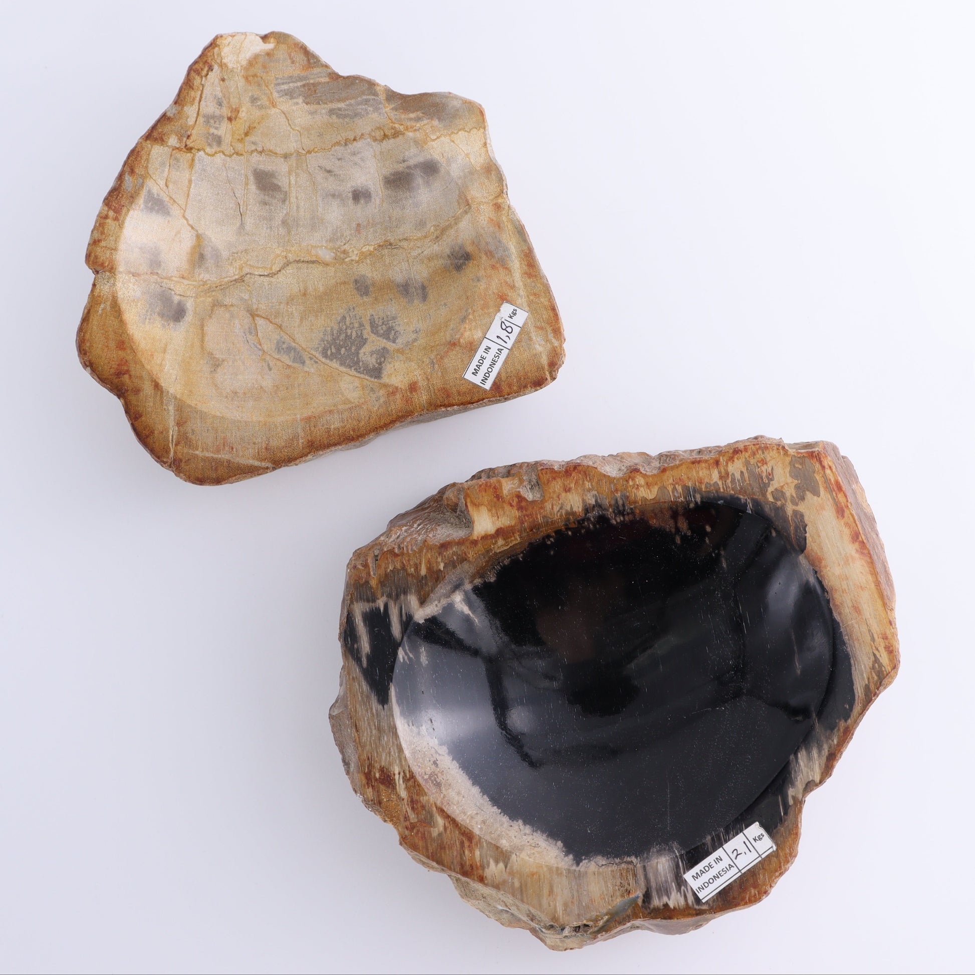 Petrified Wood Bowls Set of 2 - Expert Wholesale and Supplier of Wholesale Crystals & Bulk Gemstones, ["Bowls","Indonesia","Petrified Wood"]