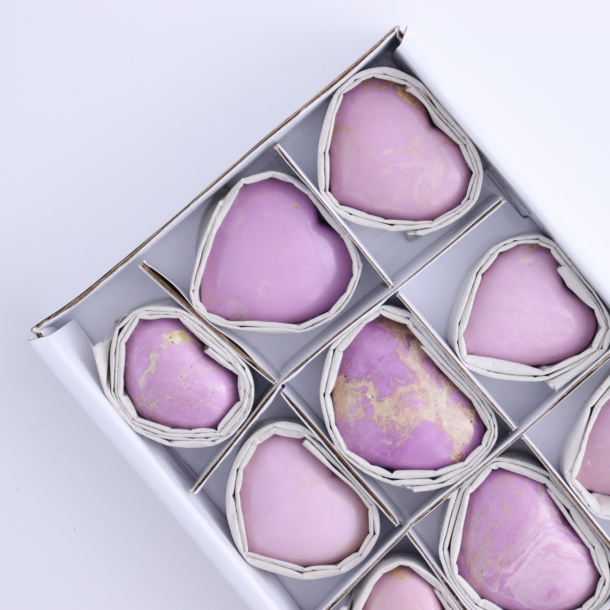 Phosphosiderite Hearts Set of 12 - Expert Wholesale and Supplier of Wholesale Crystals & Bulk Gemstones, ["Hearts","Phosphosiderite"]