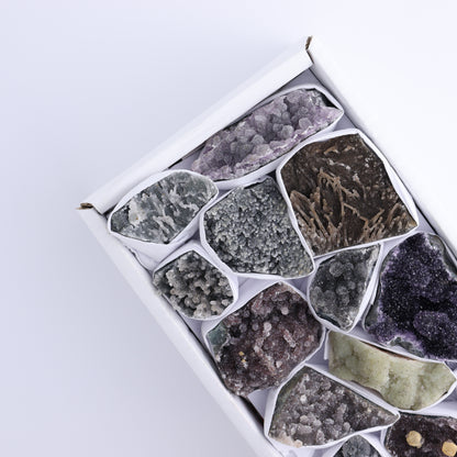 Uruguay Amethyst Clusters with Formations Flat of 13 - Expert Wholesale and Supplier of Wholesale Crystals & Bulk Gemstones, ["Amethyst","Clusters","Formations","Uruguay"]