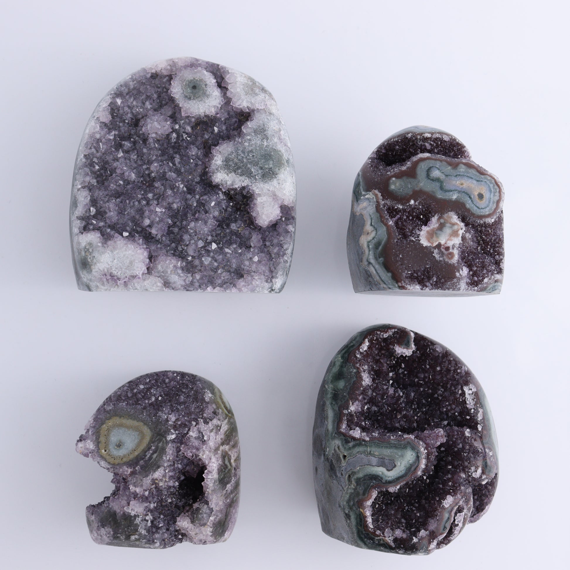Uruguay Amethyst Set of 4 - Expert Wholesale and Supplier of Wholesale Crystals & Bulk Gemstones, ["Amethyst","Freeforms","Uruguay"]
