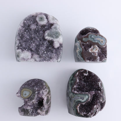 Uruguay Amethyst Set of 4 - Expert Wholesale and Supplier of Wholesale Crystals & Bulk Gemstones, ["Amethyst","Freeforms","Uruguay"]