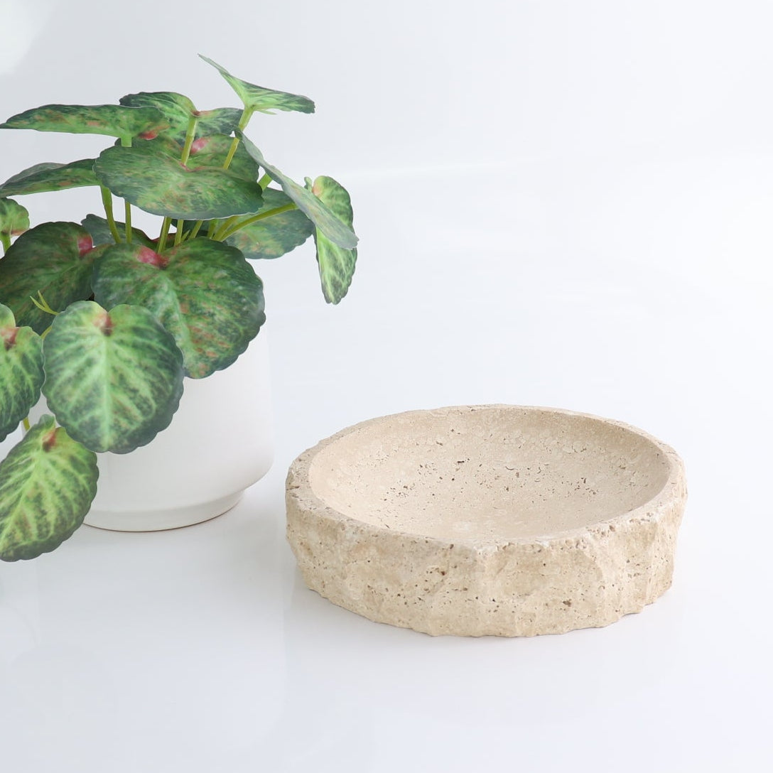 One Large Travertine Rustic Bowl