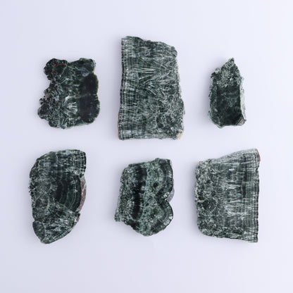 Seraphinite Slices Set of 6 - Expert Wholesale and Supplier of Wholesale Crystals & Bulk Gemstones, ["Russia","Seraphinite","Slices and Slabs"]