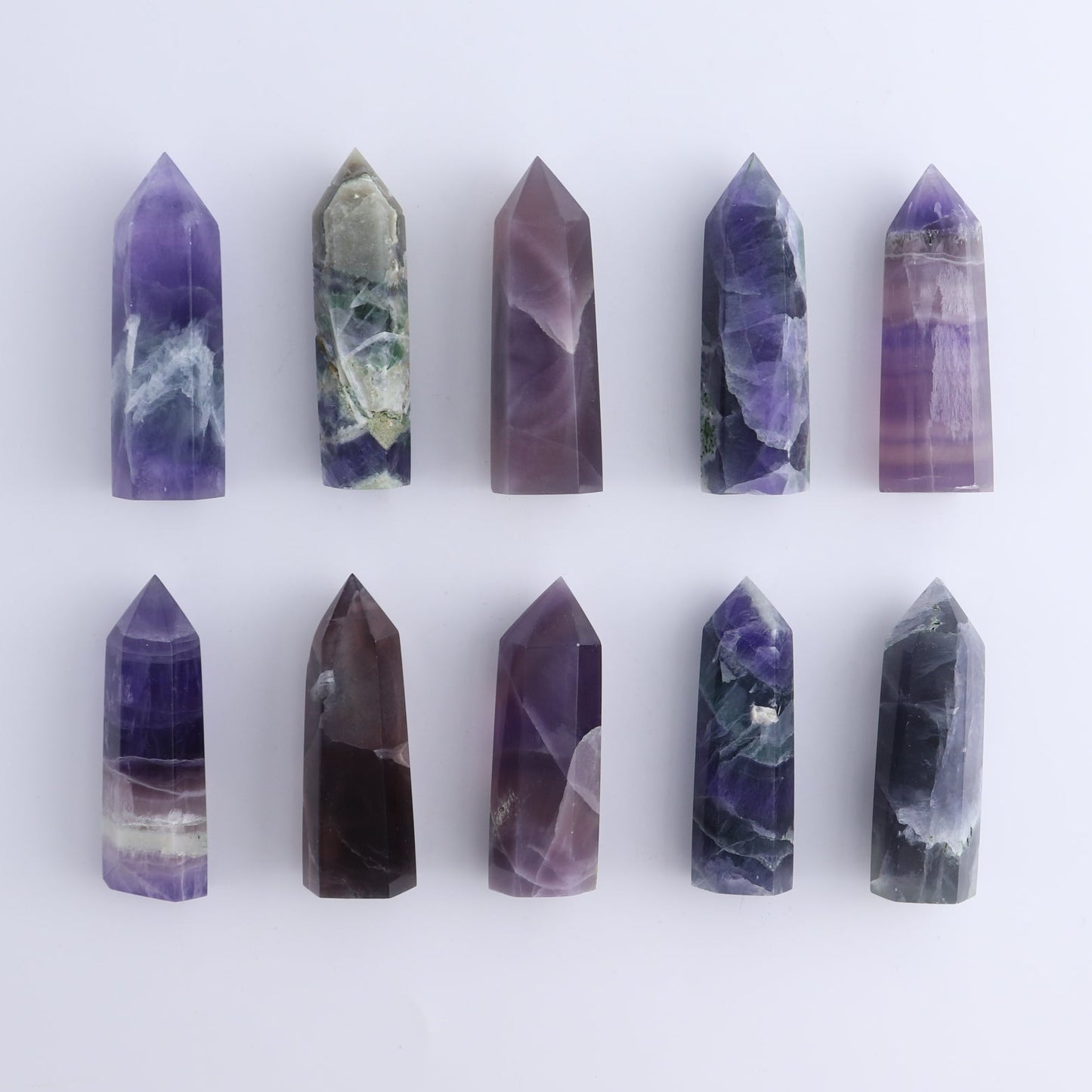 Lavender Fluorite Towers Set of 10