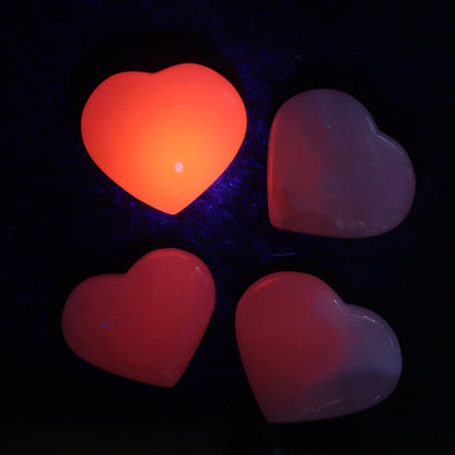 Pink Mangano Calcite Hearts Set of 12