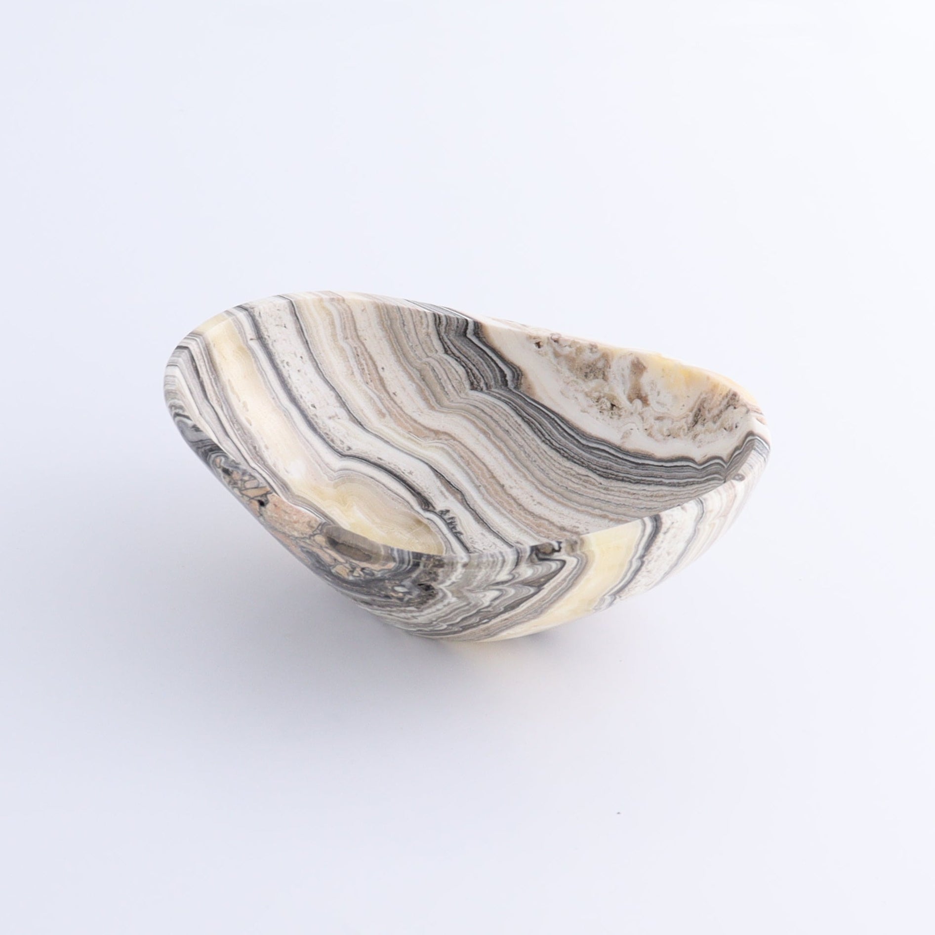 One Mexican Onyx/Calcite White Zebra Small Oval Bowl - Expert Wholesale and Supplier of Wholesale Crystals & Bulk Gemstones, ["bowl","Bowls","Calcite","Catalog Onyx","Decorative Dish","Mexico","onyx"]