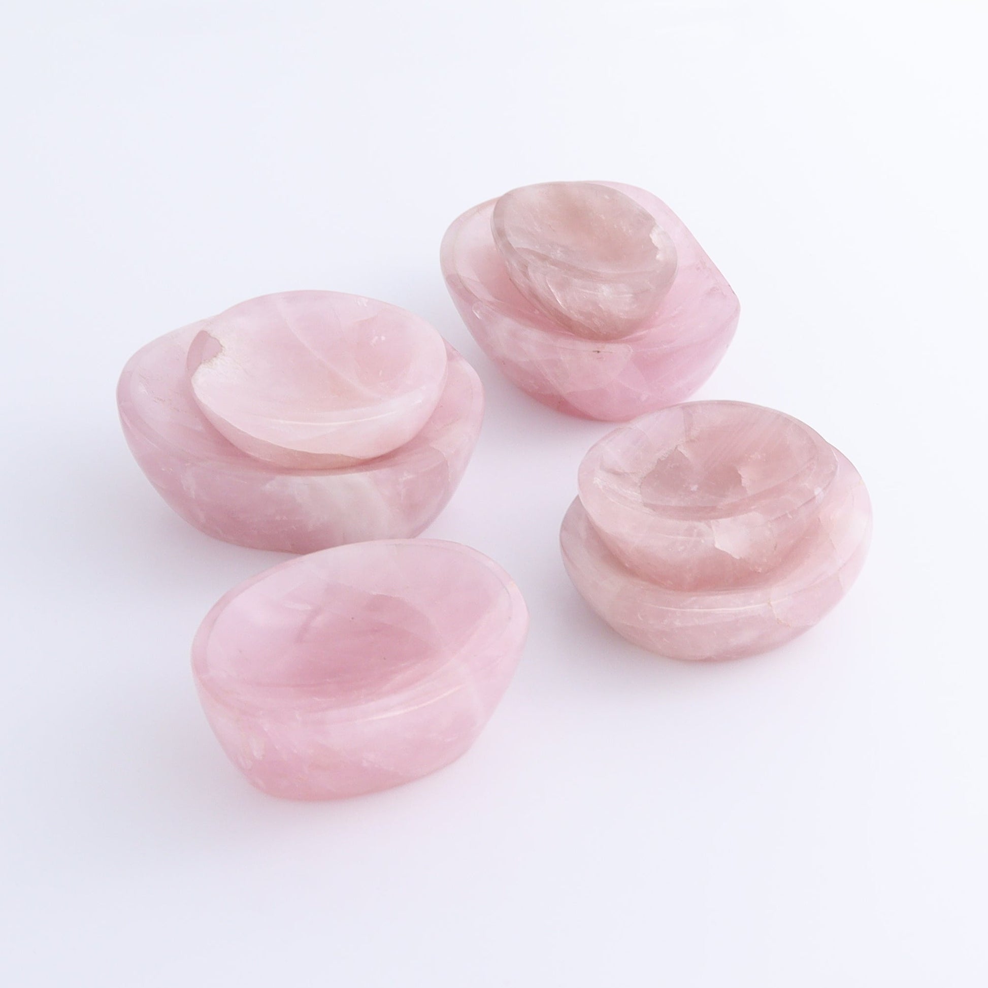 Rose Quartz Bowls Set of 7 - Expert Wholesale and Supplier of Wholesale Crystals & Bulk Gemstones, ["Bowls","Rose Quartz"]