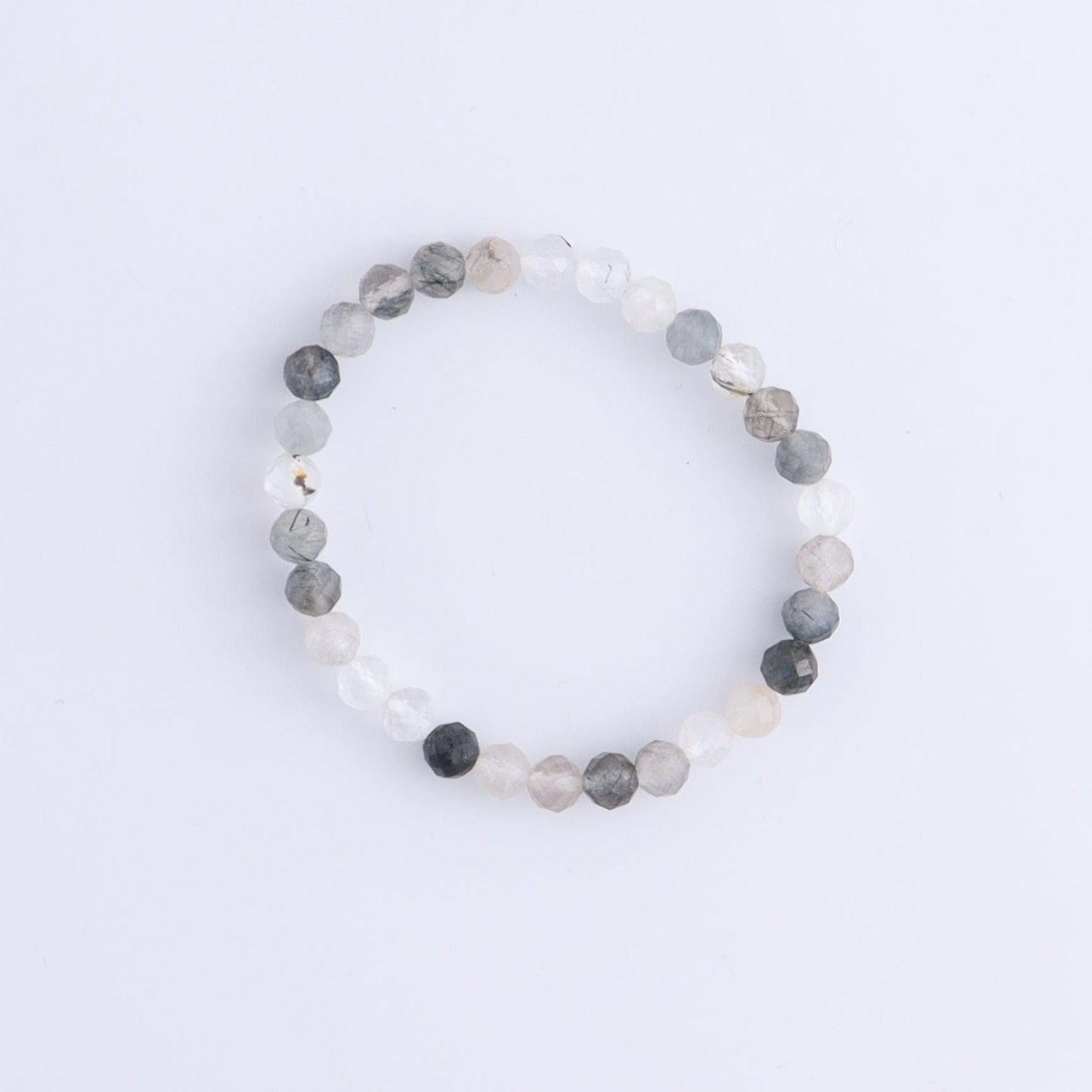 One Tourmaline in Quartz Faceted Bracelet - Expert Wholesale and Supplier of Wholesale Crystals & Bulk Gemstones, ["Bracelet","bracelets","Quartz","Tourmaline"]