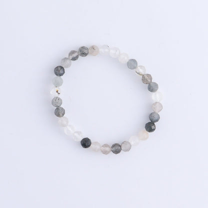 One Tourmaline in Quartz Faceted Bracelet - Expert Wholesale and Supplier of Wholesale Crystals & Bulk Gemstones, ["Bracelet","bracelets","Quartz","Tourmaline"]