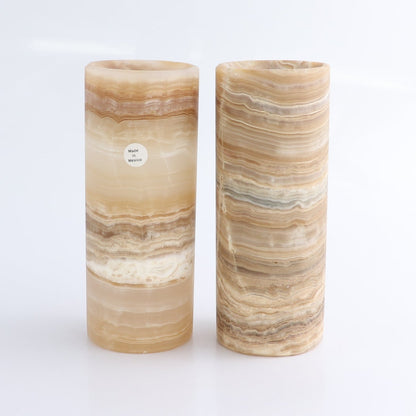 One Small Flower Vase Mexican Onyx/Calcite Dark Honey