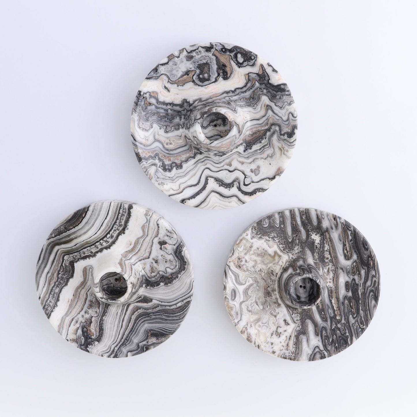 One Palo Santo/Incense/Candle Holder Mexican Onyx/Calcite White Zebra - Expert Wholesale and Supplier of Wholesale Crystals & Bulk Gemstones, ["Calcite","Candle Holder","Catalog Onyx","Incense holders","Mexico","onyx","Palo Santo Holder"]