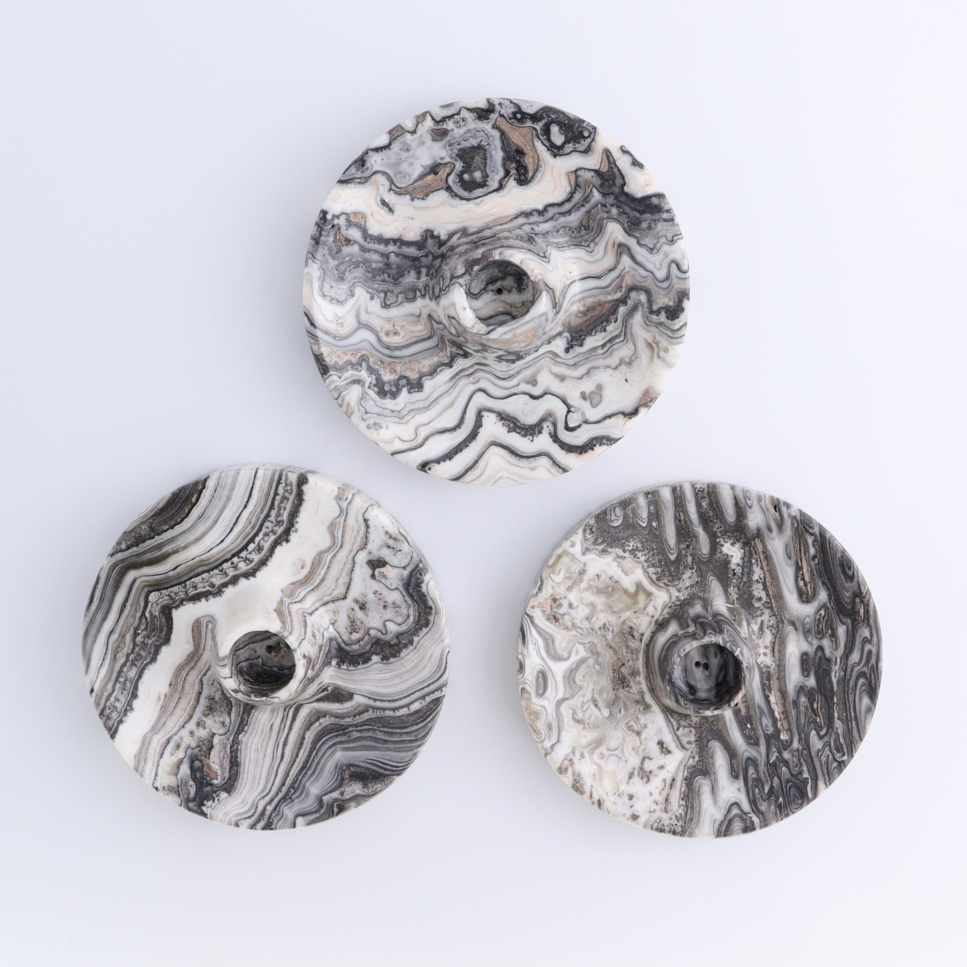 One Palo Santo/Incense/Candle Holder Mexican Onyx/Calcite White Zebra - Expert Wholesale and Supplier of Wholesale Crystals & Bulk Gemstones, ["Calcite","Candle Holder","Catalog Onyx","Incense holders","Mexico","onyx","Palo Santo Holder"]