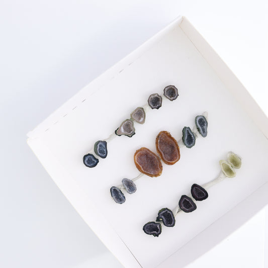 Tabasco Geodes 9 Pairs - Expert Wholesale and Supplier of Wholesale Crystals & Bulk Gemstones, ["Geodes","Tabasco Geode"]