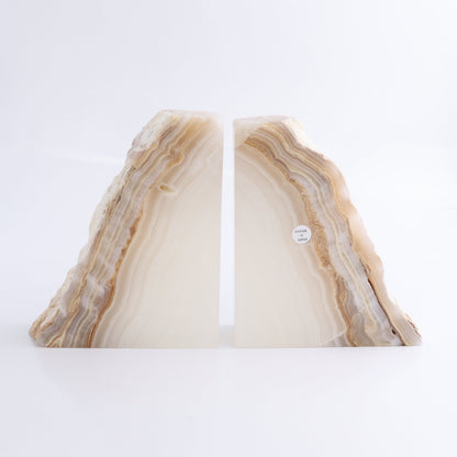 One Pair of Mexican Onyx/Calcite White & Honey Rough Bookend - Expert Wholesale and Supplier of Wholesale Crystals & Bulk Gemstones, ["Bookends","Calcite","Catalog Onyx","Mexico","onyx"]