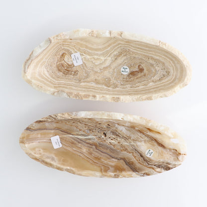 One Mexican Onyx/Calcite Porous Small Canoe Bowl