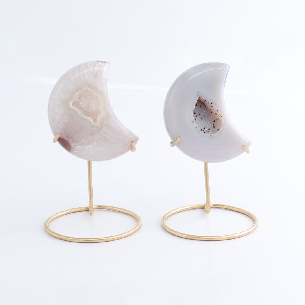 Agate Moons with Stand Set of 5 - Expert Wholesale and Supplier of Wholesale Crystals & Bulk Gemstones, ["Agate","Brazil","moons"]