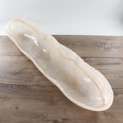 Mexican Onyx/Calcite Canoe Bowl 36"