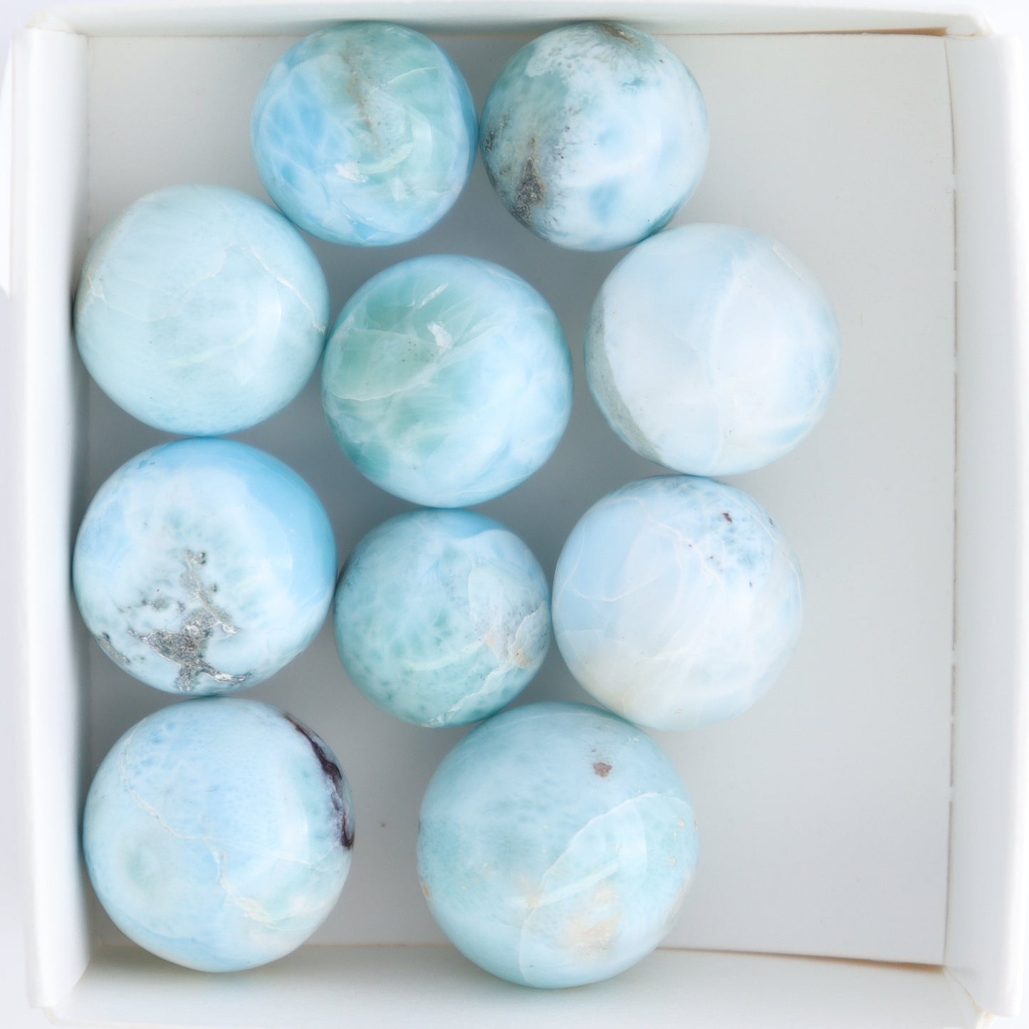 Larimar Spheres Set of 10 - Expert Wholesale and Supplier of Wholesale Crystals & Bulk Gemstones, ["Larimar","Spheres"]