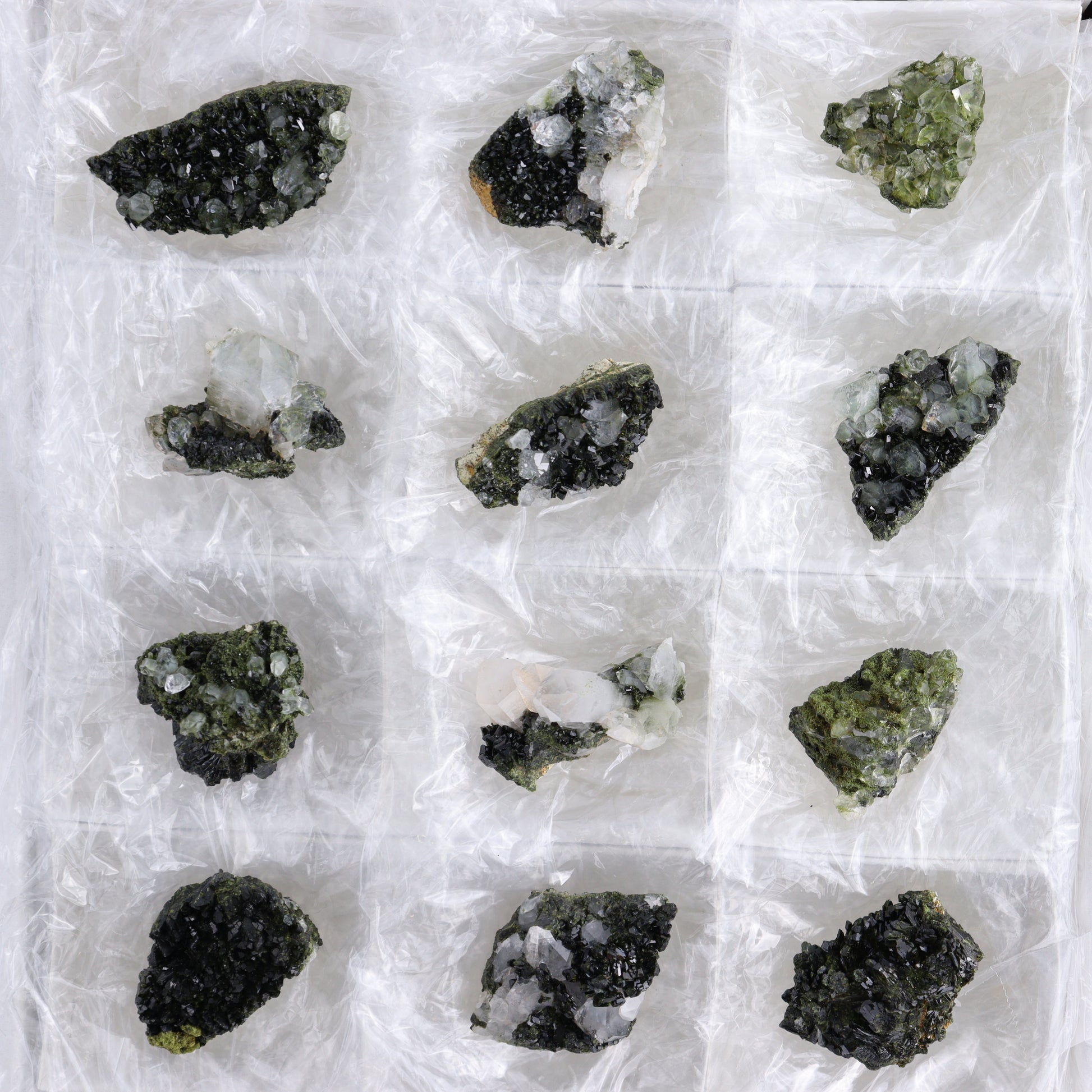 Epidote Set of 15 - Expert Wholesale and Supplier of Wholesale Crystals & Bulk Gemstones, ["epidote","flat","Flats"]