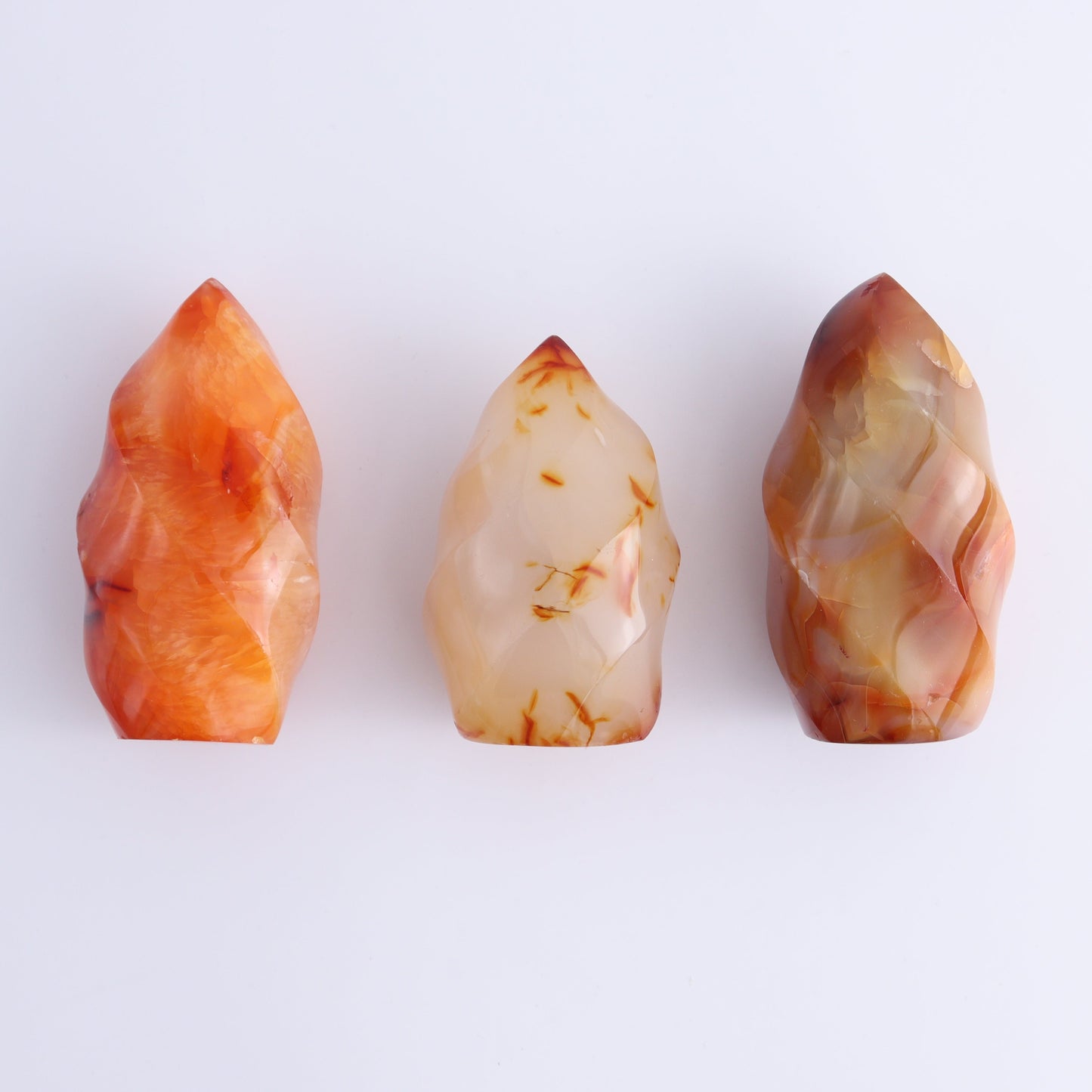 Carnelian Flames Set of 7 - Expert Wholesale and Supplier of Wholesale Crystals & Bulk Gemstones, ["carnelian","flames","Madagascar"]