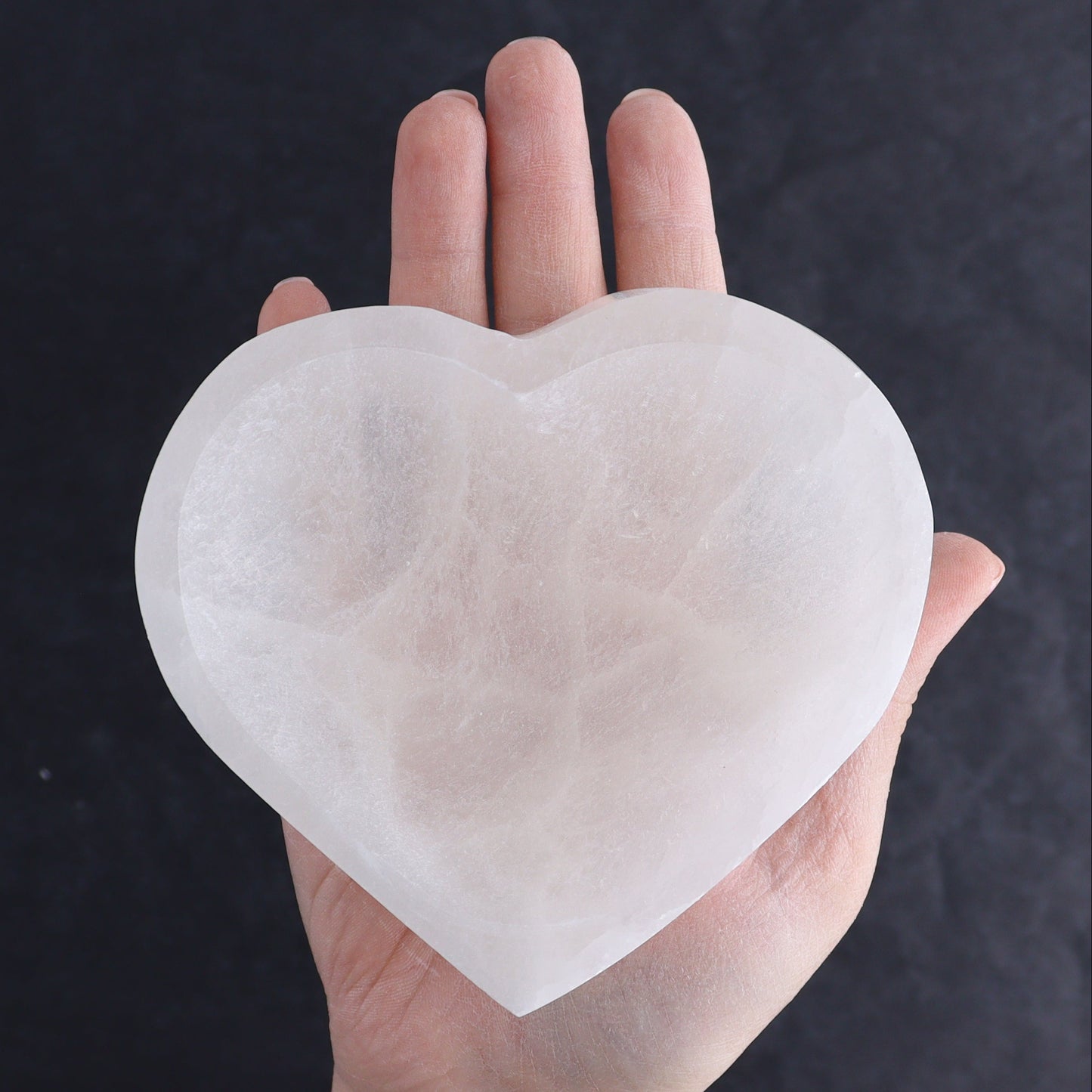One Selenite (Satin Spar) Heart Bowl - Expert Wholesale and Supplier of Wholesale Crystals & Bulk Gemstones, ["bowl","Bowls","Hearts","Morocco","Selenite"]