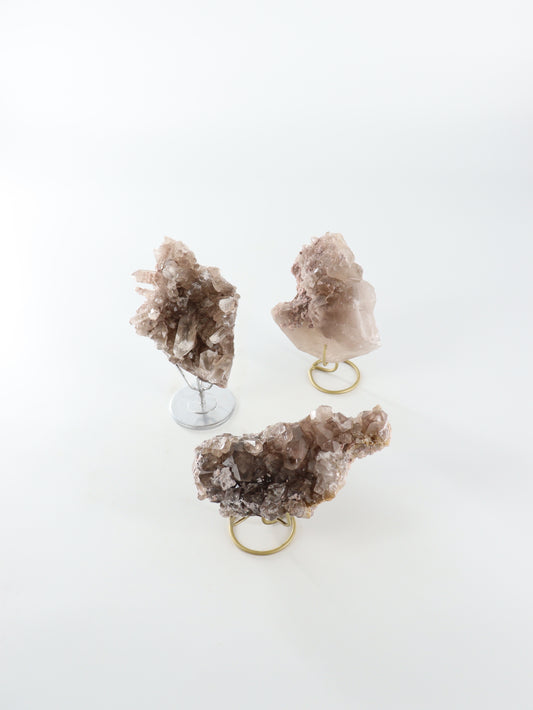 Smoky Quartz Clusters with Stands Set of 3 - Expert Supplier of Wholesale Crystals & Bulk Gemstones