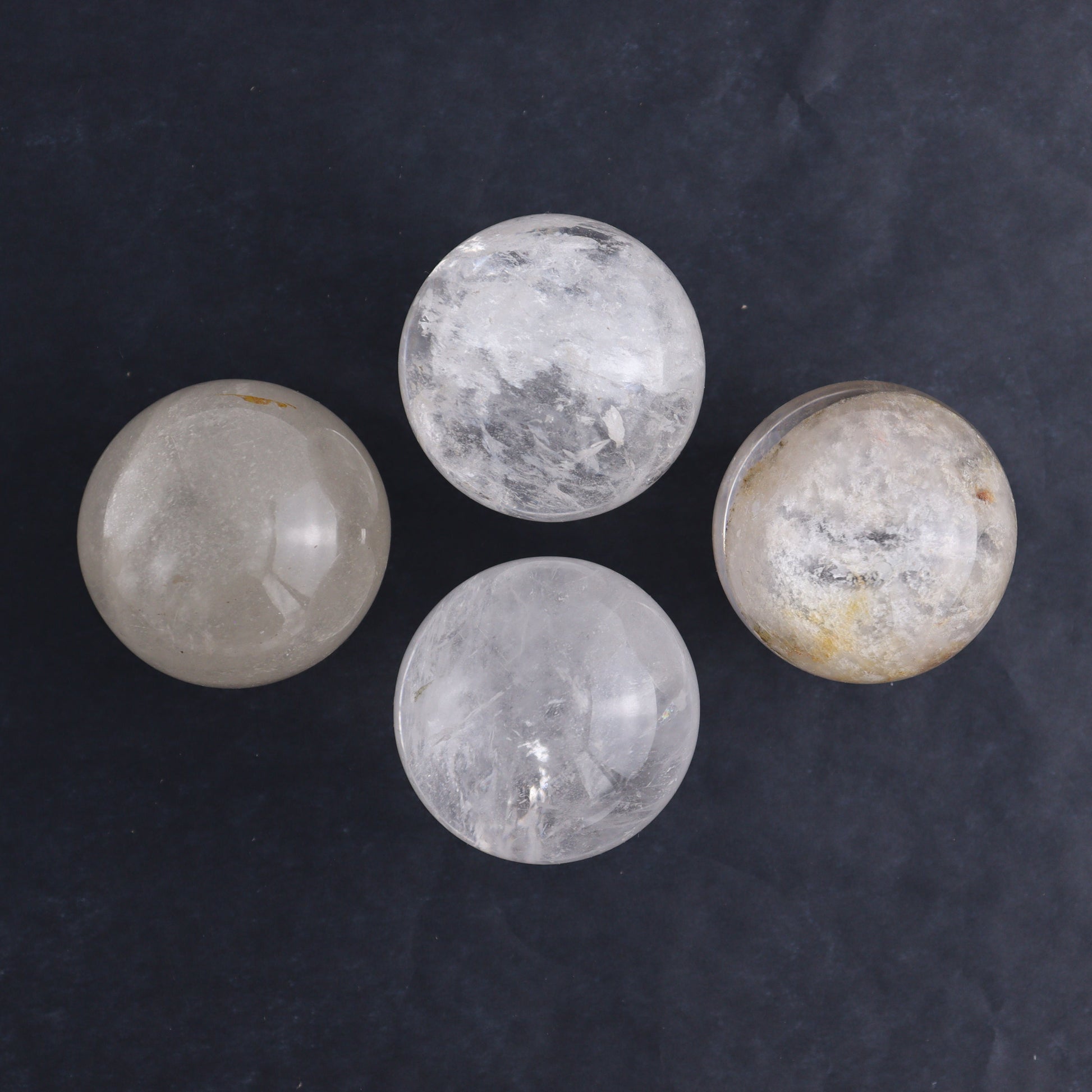 Clear Quartz Spheres Set of 9 - Expert Wholesale and Supplier of Wholesale Crystals & Bulk Gemstones, ["Clear Quartz","Quartz","Spheres"]