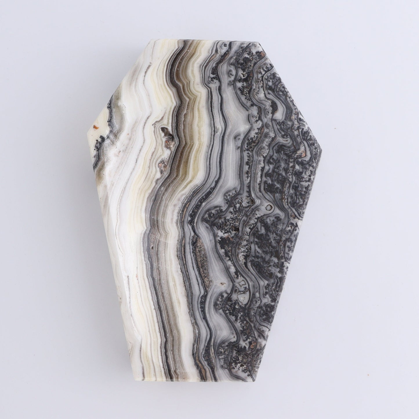 One Zebra Onyx Coffin Dish - Expert Wholesale and Supplier of Wholesale Crystals & Bulk Gemstones, ["Catalog Onyx","Coffins","Mexico","onyx","Plates","Zebra Onyx"]