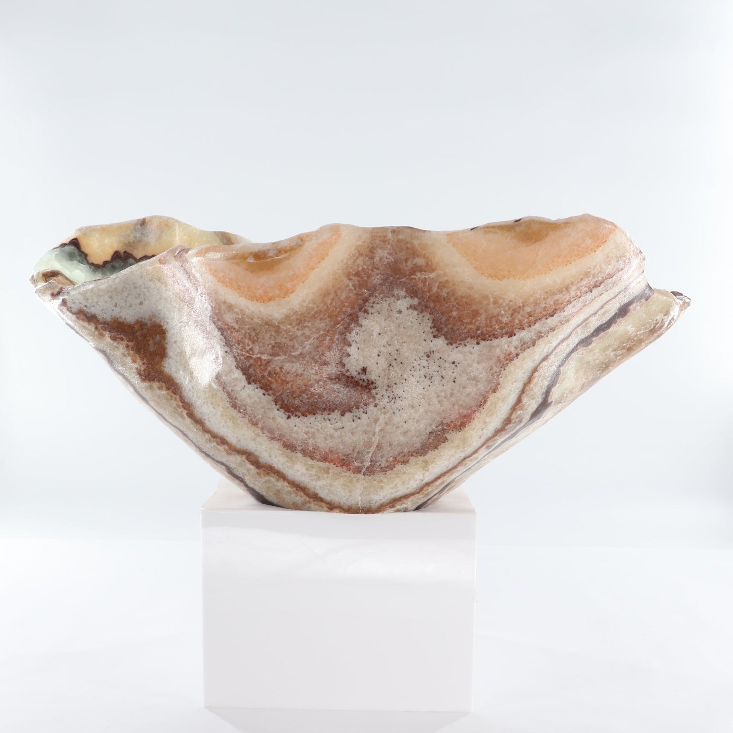 Mexican Onyx/Calcite Bowl (L) 21" x (W) 13" x (H) 9"