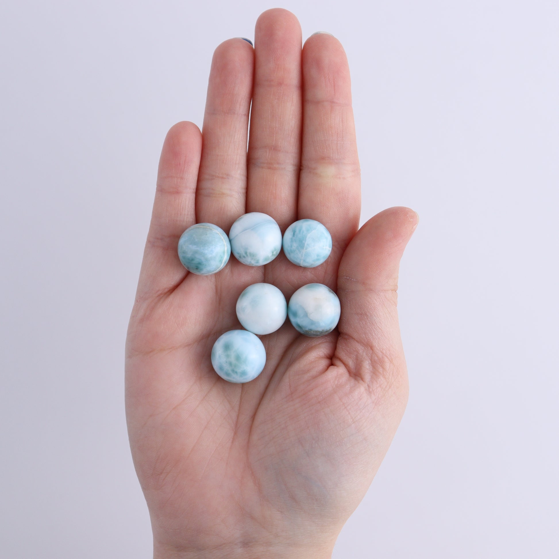 Larimar Spheres Set of 6 - Expert Wholesale and Supplier of Wholesale Crystals & Bulk Gemstones, ["Larimar","Spheres"]