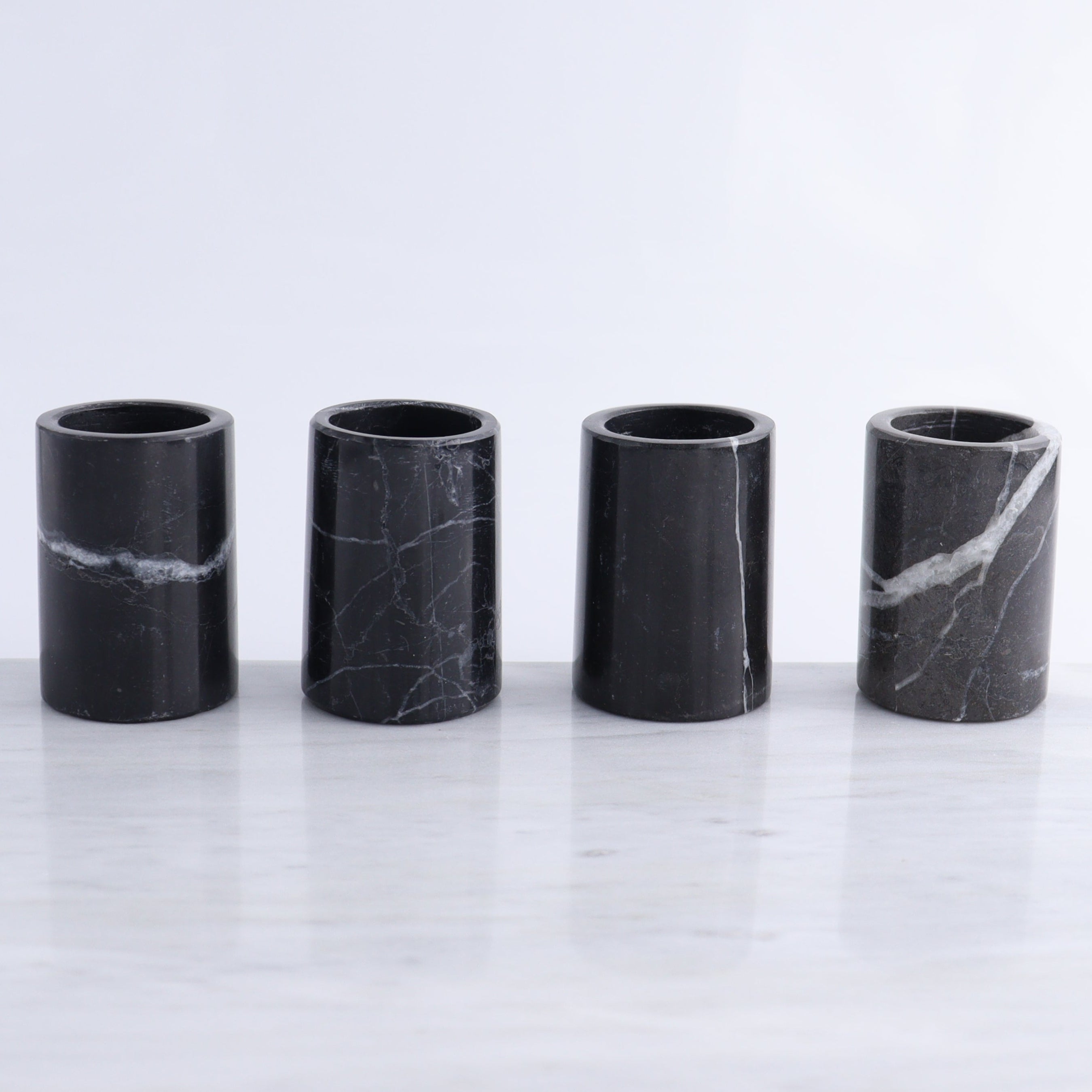 Black Marble Shot Glass Set - Expert Wholesale and Supplier of Wholesale Crystals & Bulk Gemstones, ["Black Marble","Marble","Mexico","Shot Glasses"]