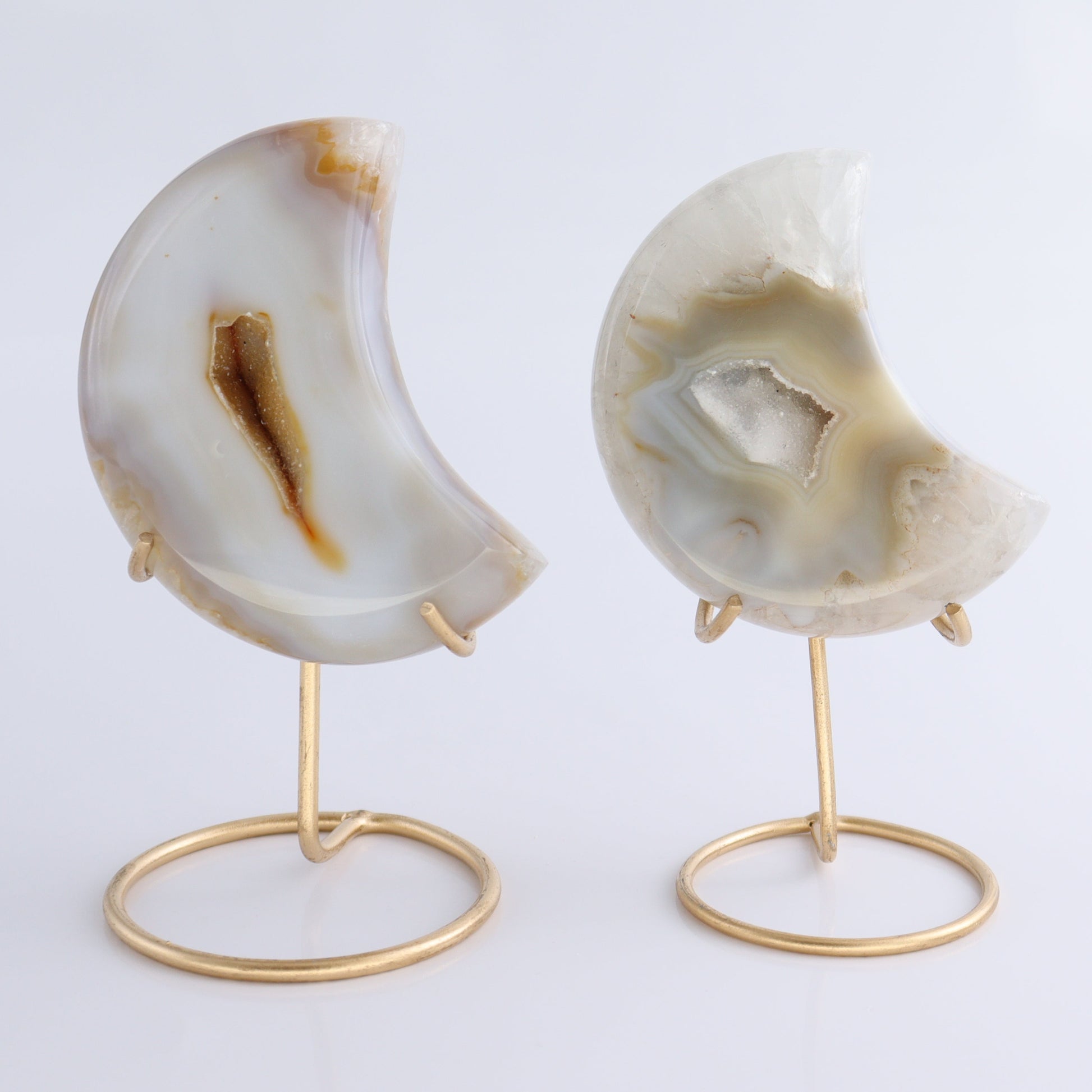 Agate Moons with Stand Set of 5 - Expert Wholesale and Supplier of Wholesale Crystals & Bulk Gemstones, ["Agate","Brazil","moons"]