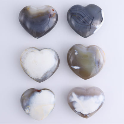 Orca Agate Hearts Set of 6 - Expert Wholesale and Supplier of Wholesale Crystals & Bulk Gemstones, ["close_30","Hearts","Madagascar","Orca Agate"]